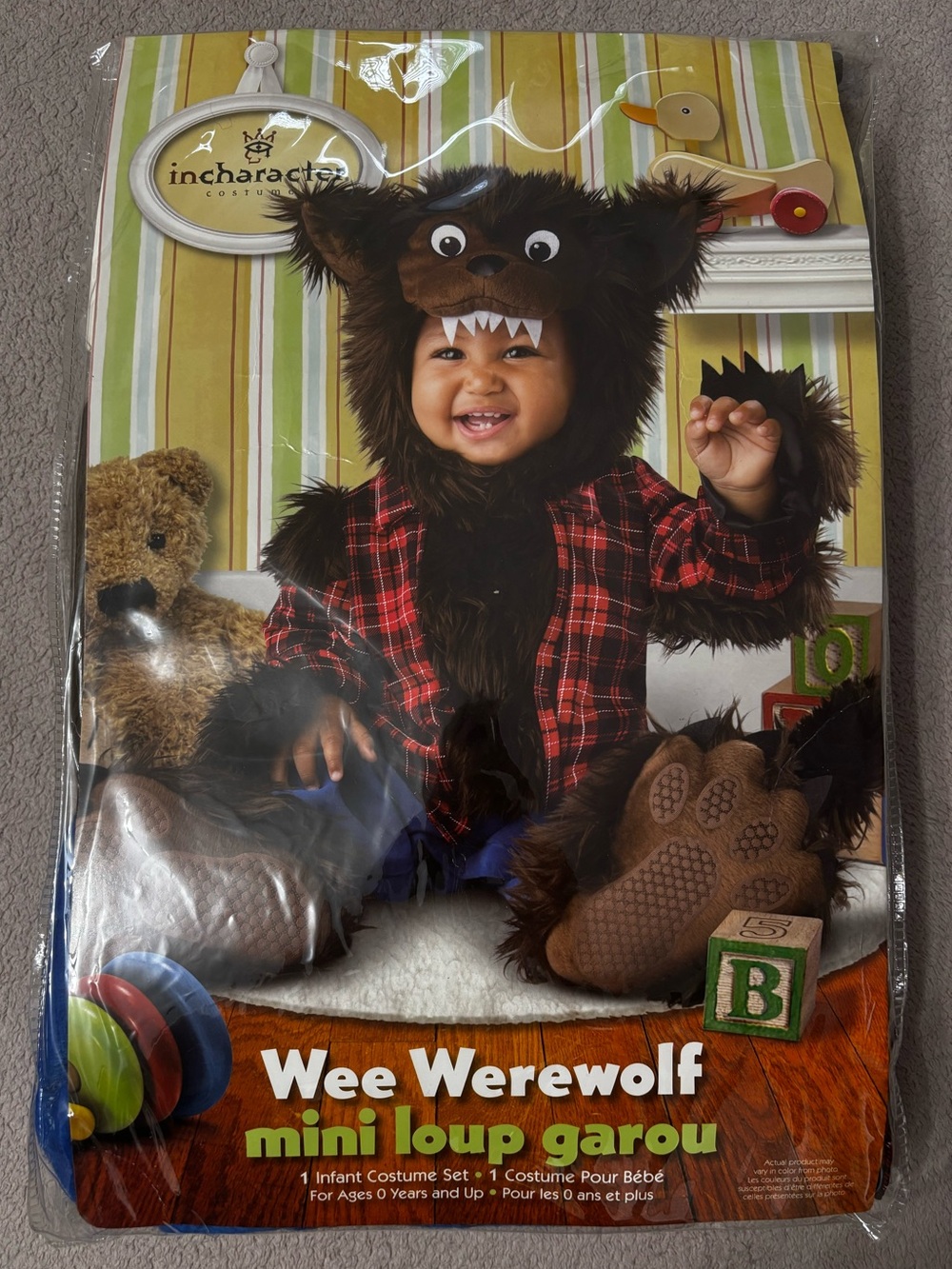 NEW Wee Werewolf Costume 
Brown with Red Plaid - 0/6 months *runs big